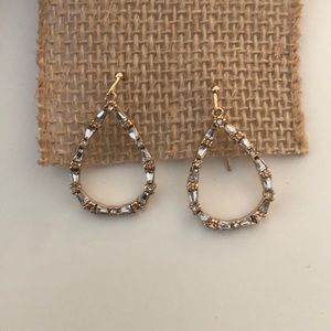 Gold and Chrystal earrings. Never worn! Cute to dress up an outfit!